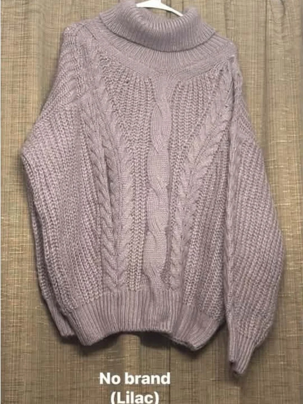 Lilac Cable Knit Turtleneck Sweater - Picture 1 of 1